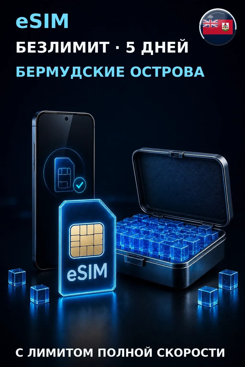 eSIM Бермудские Острова — БЕЗЛИМИТ, 5 дней — интернет