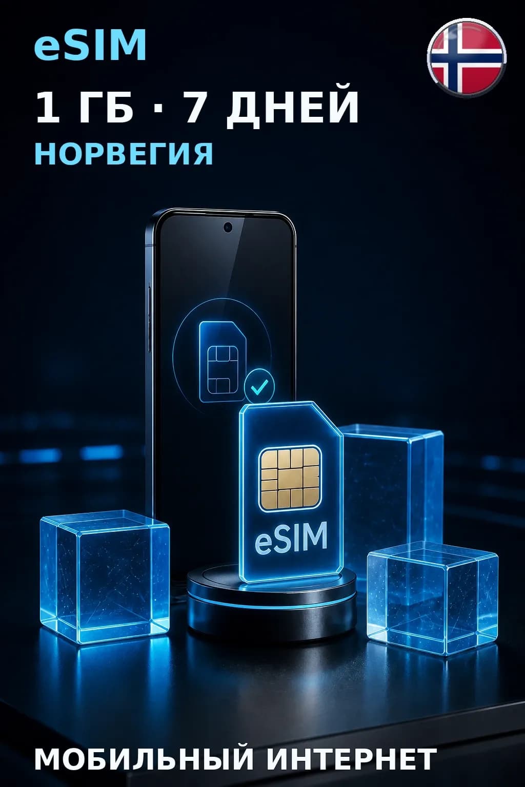 eSIM Норвегия — 1 ГБ, 7 дней — интернет