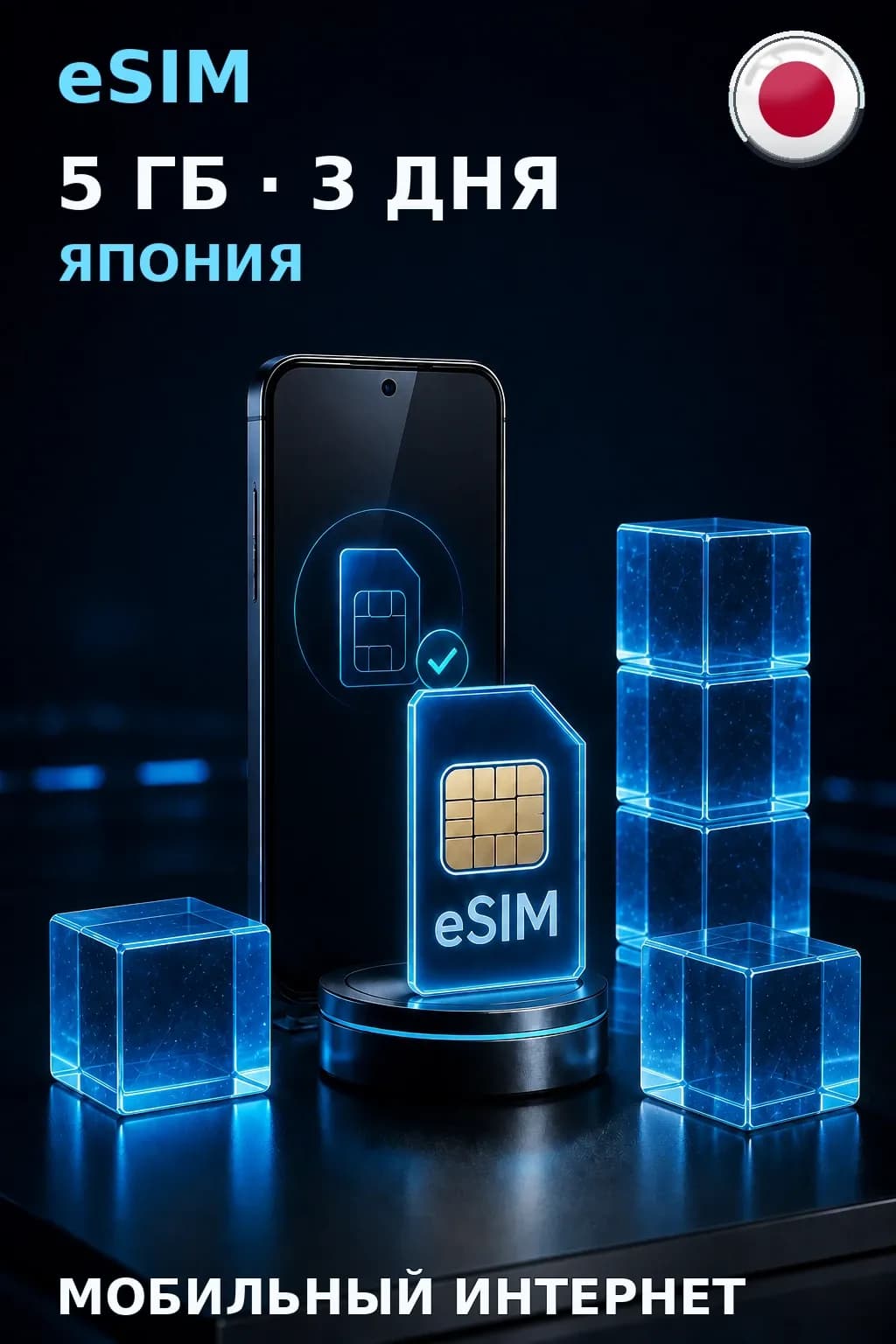 eSIM Япония — 5 ГБ, 3 дня — интернет
