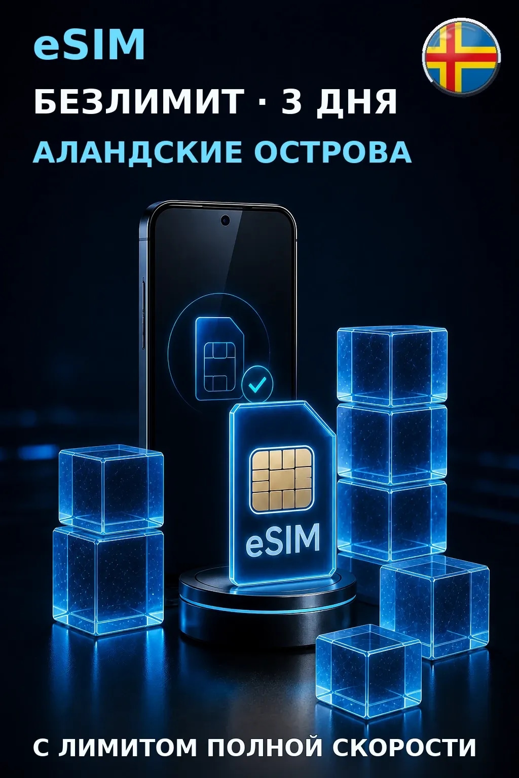 eSIM Аландские Острова — БЕЗЛИМИТ, 3 дня — интернет