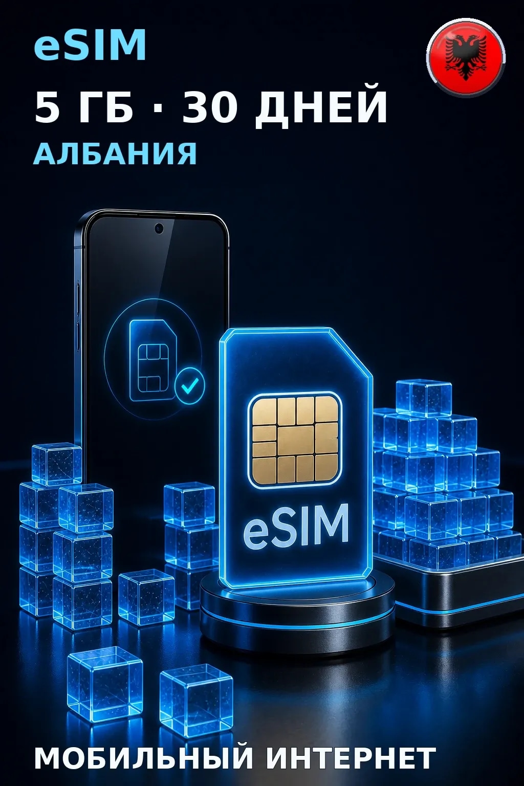 eSIM Албания — 5 ГБ, 30 дней — интернет