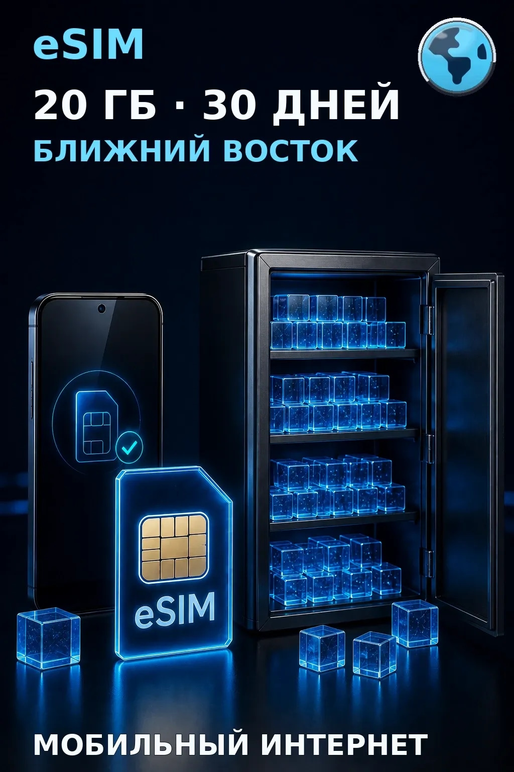 eSIM Ближний Восток — 20 ГБ, 30 дней — интернет